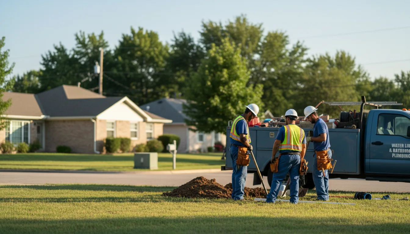 Residential water line and bathroom plumbing service in Grandin, ND